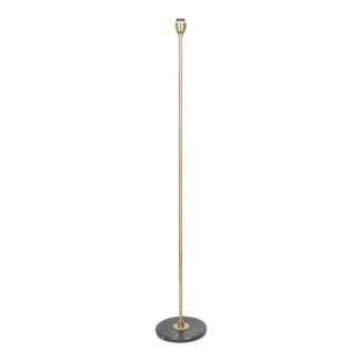 An Image of Heal's Simple Stick Floor Lamp Black Marble Base Antique Brass Stem