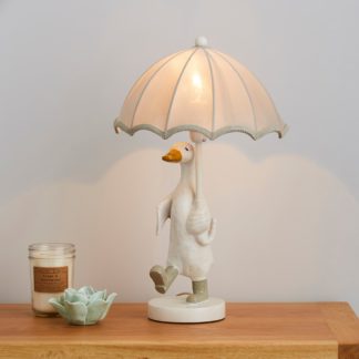 An Image of Darcy Resin Duck White Table Lamp White