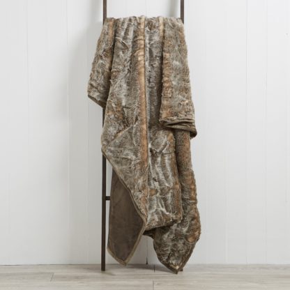 An Image of Faux Fur 150cm x 200cm Throw Brown