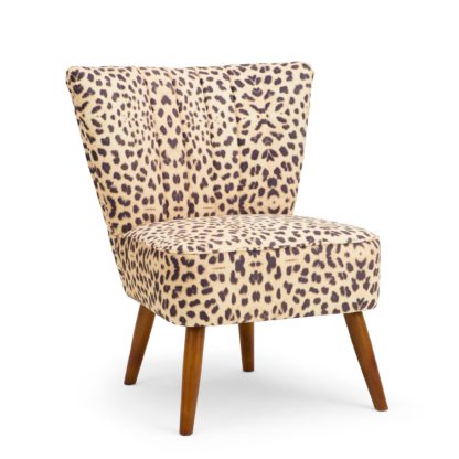An Image of Rocco Leopard Print Cocktail Chair Natural