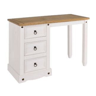 An Image of Corona Single Pedestal Dressing Table White