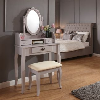 An Image of Lumberton Grey Dressing Table Set Grey