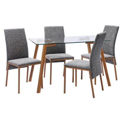 An Image of Morton 4 Seater Dining Set Natural