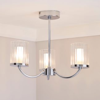 An Image of Mavia 3 Light Glass Bathroom Ceiling Fitting Silver