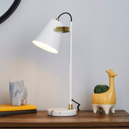 An Image of Karter Marble Base Table Lamp Grey
