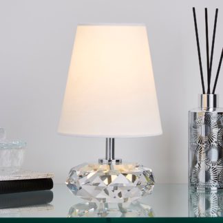 An Image of Dorma Small Crystal Table Lamp White