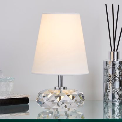 An Image of Dorma Small Crystal Table Lamp White