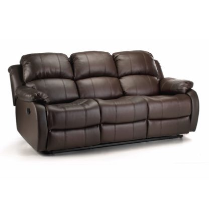 An Image of Anton Bonded Leather Reclining 3 Seater Sofa Black