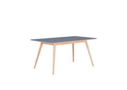 An Image of Gazzda Linn Dining Table Dark Olive Linoleum 160x90x75cm