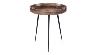 An Image of Mater Bowl Table Medium Black Stained Mango Wood