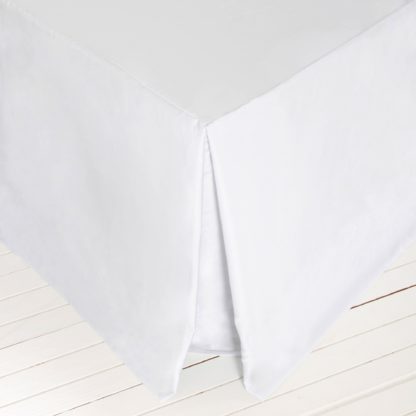 An Image of Dorma 500 Thread Count 100% Cotton Satin Plain White Valance White