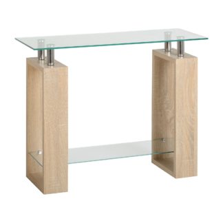 An Image of Milan Glass Console Table Natural