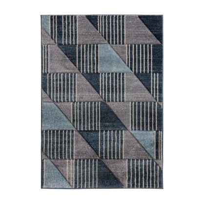 An Image of Velocity Geometric Rug Pink, Grey and Black