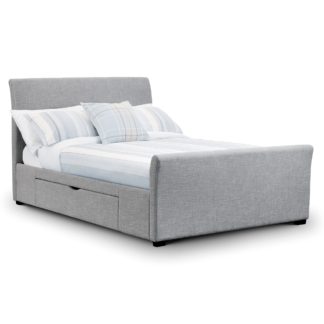 An Image of Capri Double Bed Frame with Drawers Grey