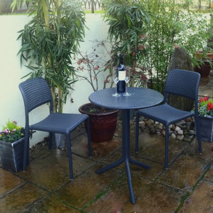 An Image of Step 2 Seater Dark Grey Bistro Set Dark Grey