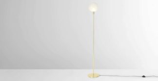 An Image of Boll Floor Lamp, Brass & Frosted Glass
