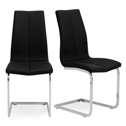 b578b48d3b4482b309332f95fb01c084a9b6fb0f3e886862900b995ba79695d5-1.jpg An Image of Jamison Set of 2 Dining Chairs Black PU Leather Black