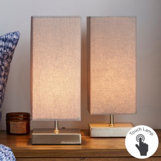 An Image of Charlotte Grey Touch Dimmable Table Lamps Grey