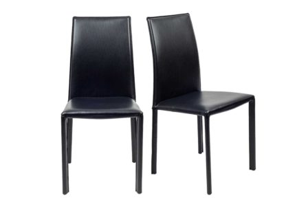 An Image of Heal's Byron Pair of Dining Chairs Grey Leather