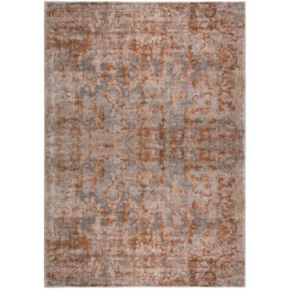 b5b71d657a3fc4225569eb18615dcea65926d9aa0d94b366f5ef6a9d7ea8eebd-1.jpg An Image of Reign Rust Traditional Rug Brown and Grey