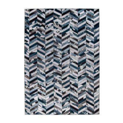 An Image of Jesse Faux Hide Rug Grey, Brown and White