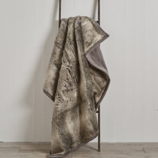 An Image of Verbier Faux Fur 150cm x 200cm Throw Grey