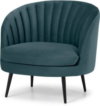 An Image of Sylvie Accent Armchair, Steel Blue Velvet