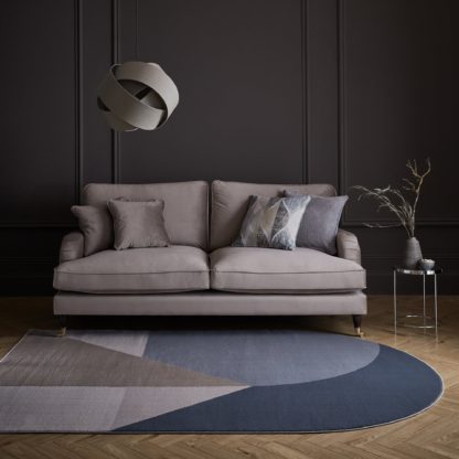 An Image of Gabriel Shaped Rug Blue and Brown