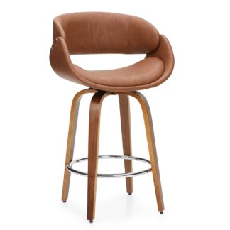 An Image of Torcello Bar Stool Tan PU Leather Tan