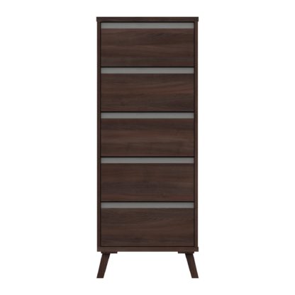 An Image of Jenson 5 Drawer Tallboy Dark Grey