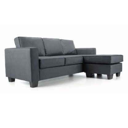 An Image of Vincent Fabric Reversible Corner Chaise Sofa Grey