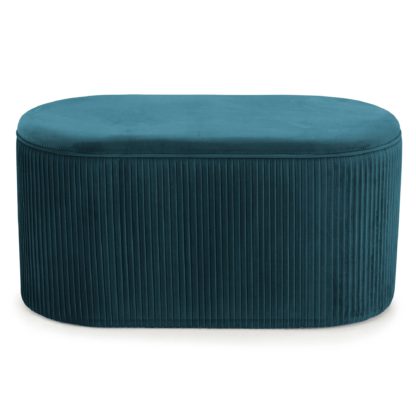 An Image of Eloise Velvet Pleated Ottoman Pink