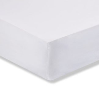 An Image of Hotel Hughes White 400 Thread Count Cotton Fitted Sheet White
