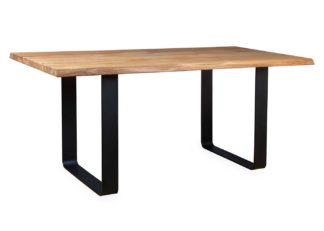 An Image of Heal's Prague Table 180x90cm Natural Oiled Oak Natural Edge Not Filled