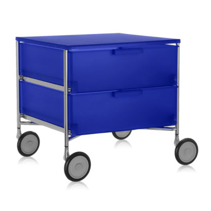 An Image of Kartell Mobil 2 Drawer Clear Blue