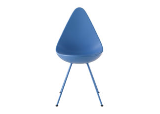 An Image of Fritz Hansen Drop Chair Monochrome If in Doubt Blue