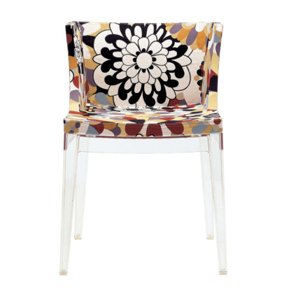 An Image of Kartell Mademoiselle Chair Black Frame Missoni Vevey Burnt