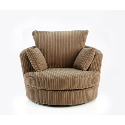 An Image of Champ Fabric Swivel Chair Charcoal