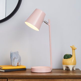An Image of Cisco Modern Trinket Tray Task Lamp Pink