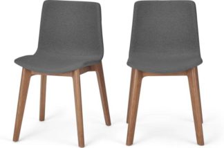 An Image of Set of 2 Perl Dining Chairs, Marl Grey and Walnut