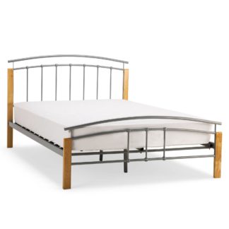 An Image of Tetras Metal Bed Frame Silver