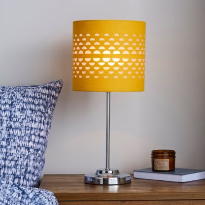 An Image of Hanbury Cut Out Ochre Table Lamp Ochre