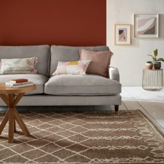 An Image of Salma Moroccan Wool Shaggy Rug Brown