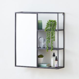 An Image of Mirrored Black Metal Shelf Black