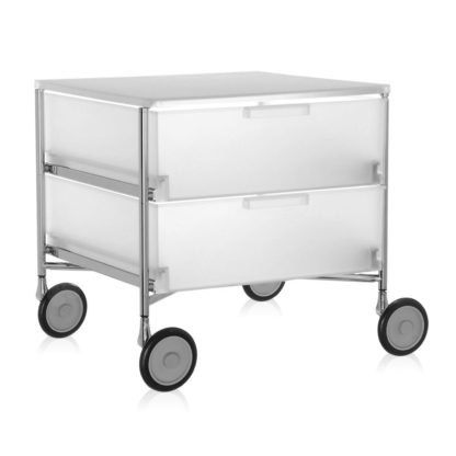 An Image of Kartell Mobil 2 Drawer Clear Blue