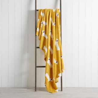 An Image of Sausage Dog Yellow 130cm x 170cm Throw Yellow