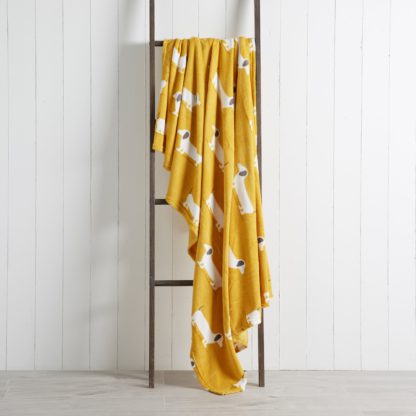 An Image of Sausage Dog Yellow 130cm x 170cm Throw Yellow