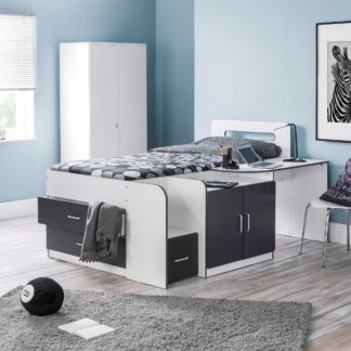 An Image of Cookie White and Grey Cabin Bed Grey/White