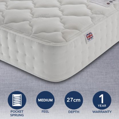 An Image of Rest Assured 800 Pocket Silk Mattress White