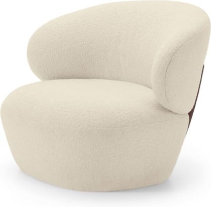 An Image of Amrita Accent Armchair, Whitewash Boucle